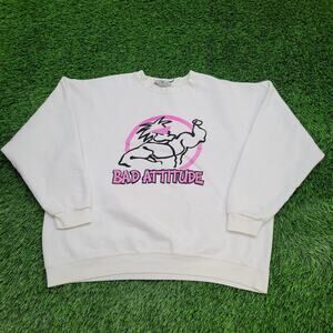 Vintage Bad-Attitude Sweatshirt Womens XL 26x24 Baggy